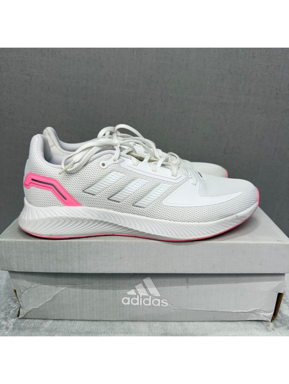 Adidas Runfalcon 2.0 Women Shoes Size 8.5 White Pink Sneakers GV9571 New In Box